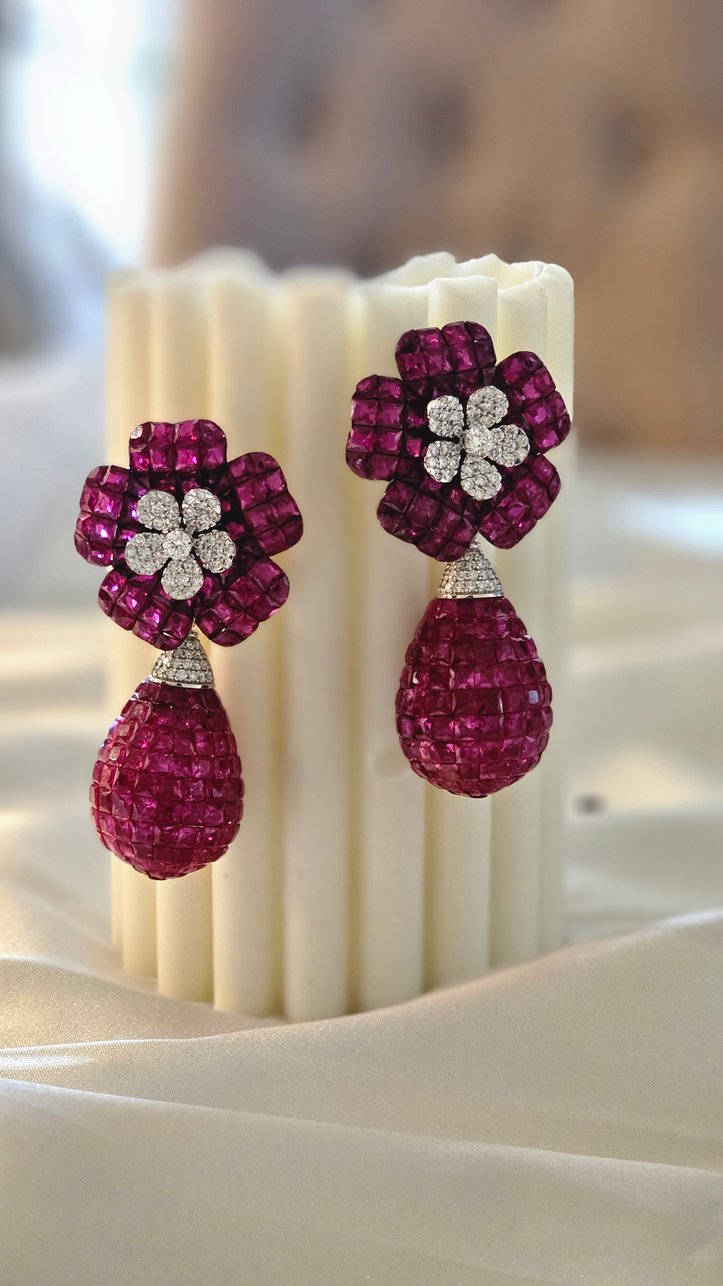 Ruby Blossom Earrings