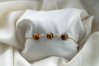 Tiger's Eye and Diamond Bracelet