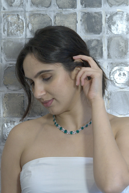 Emerald and Diamond Necklace Set