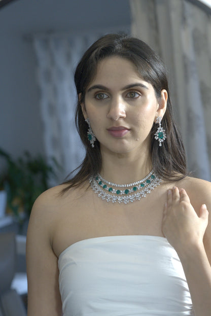 Emerald and Diamond Necklace Set