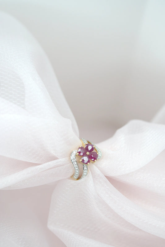 Mozambican Ruby and Diamond Ring