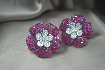 Ruby Blossom Earrings