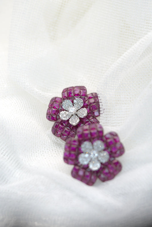 Ruby Blossom Earrings