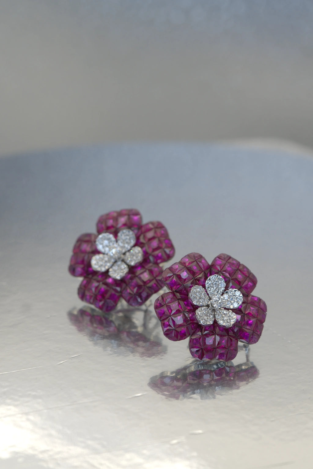 Ruby Blossom Earrings