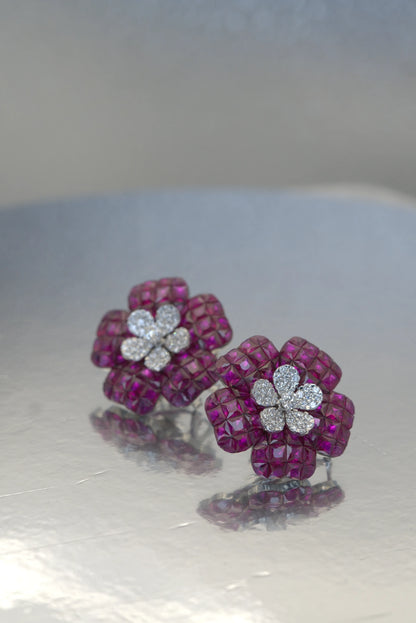 Ruby Blossom Earrings