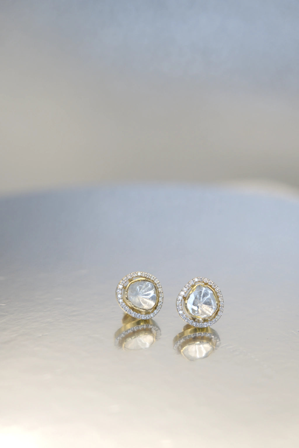 Polki Diamond Stud Earrings