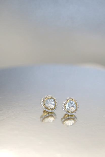 Polki Diamond Stud Earrings