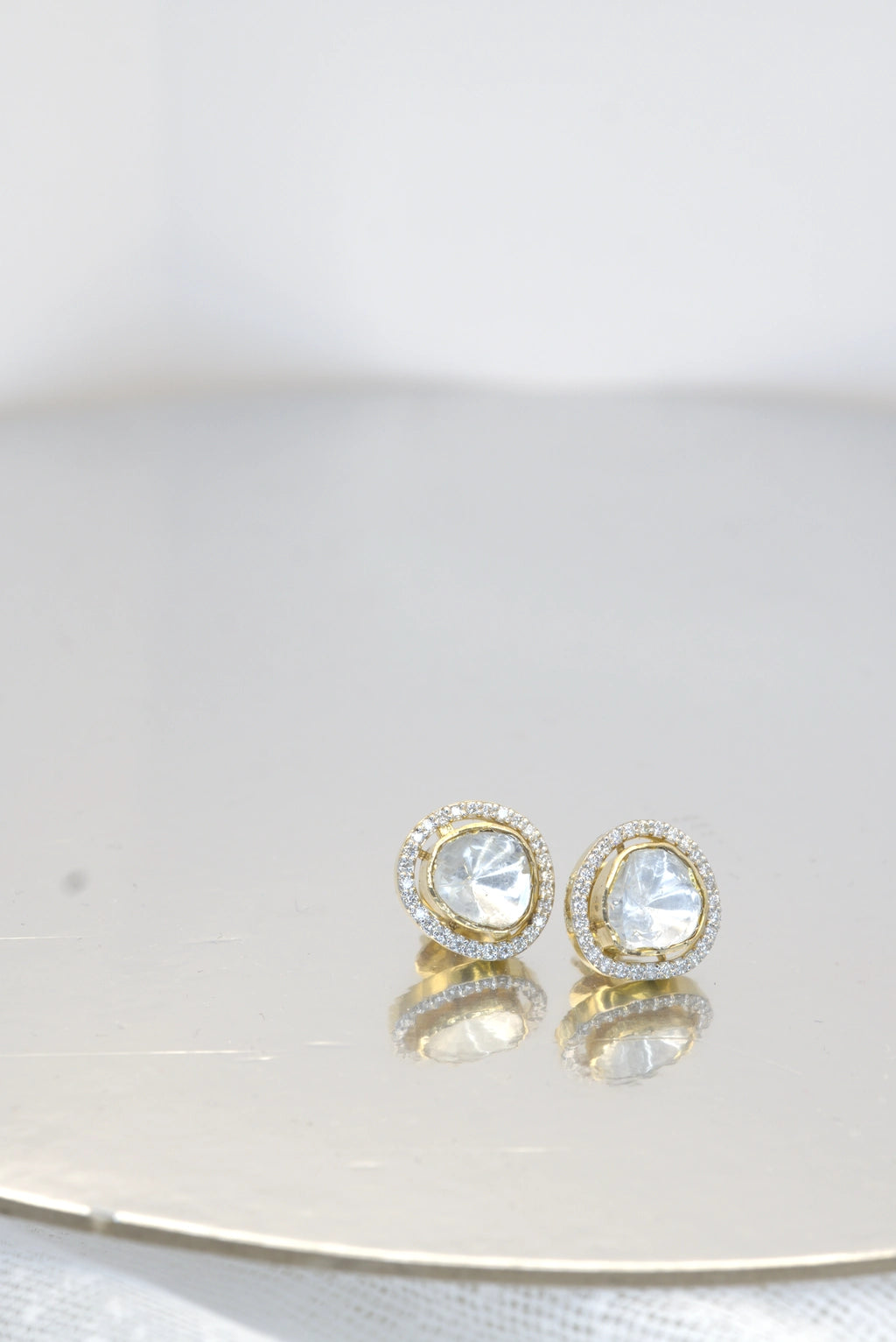 Polki Diamond Stud Earrings
