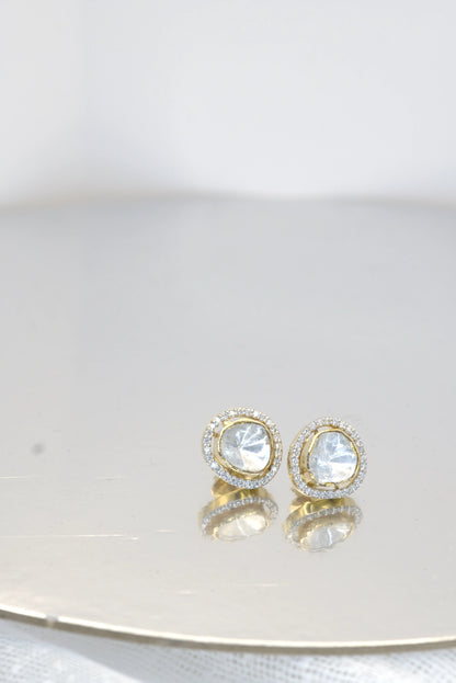Polki Diamond Stud Earrings