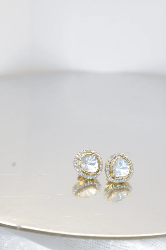 Polki Diamond Stud Earrings